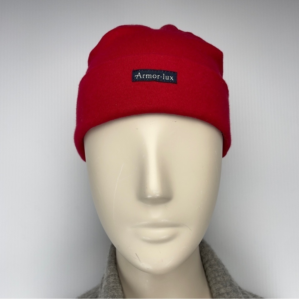 ARMOR LUX Red Cotton Beannie Unisex sz 2 (small adult, or big children) Stretch